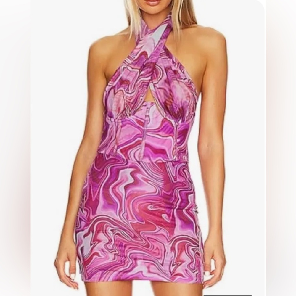 Revolve Pink Purple Swirl Dress